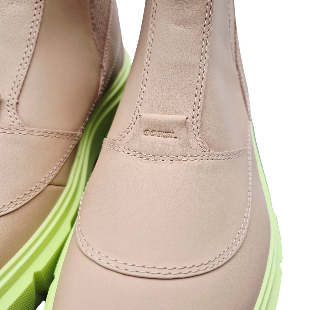 Sorel Caribou X Waterproof Platform Boots Chelsea Women's Size 10 Tan Lime Green - Picture 13 of 16